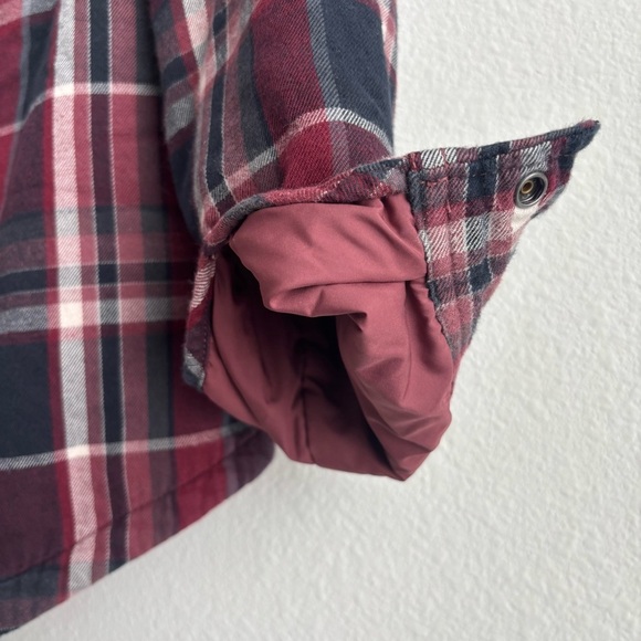 The North Face Women’s Campshire Fleece Lined Long Sleeve Red+Blk Plaid Shacket - Picture 12 of 13